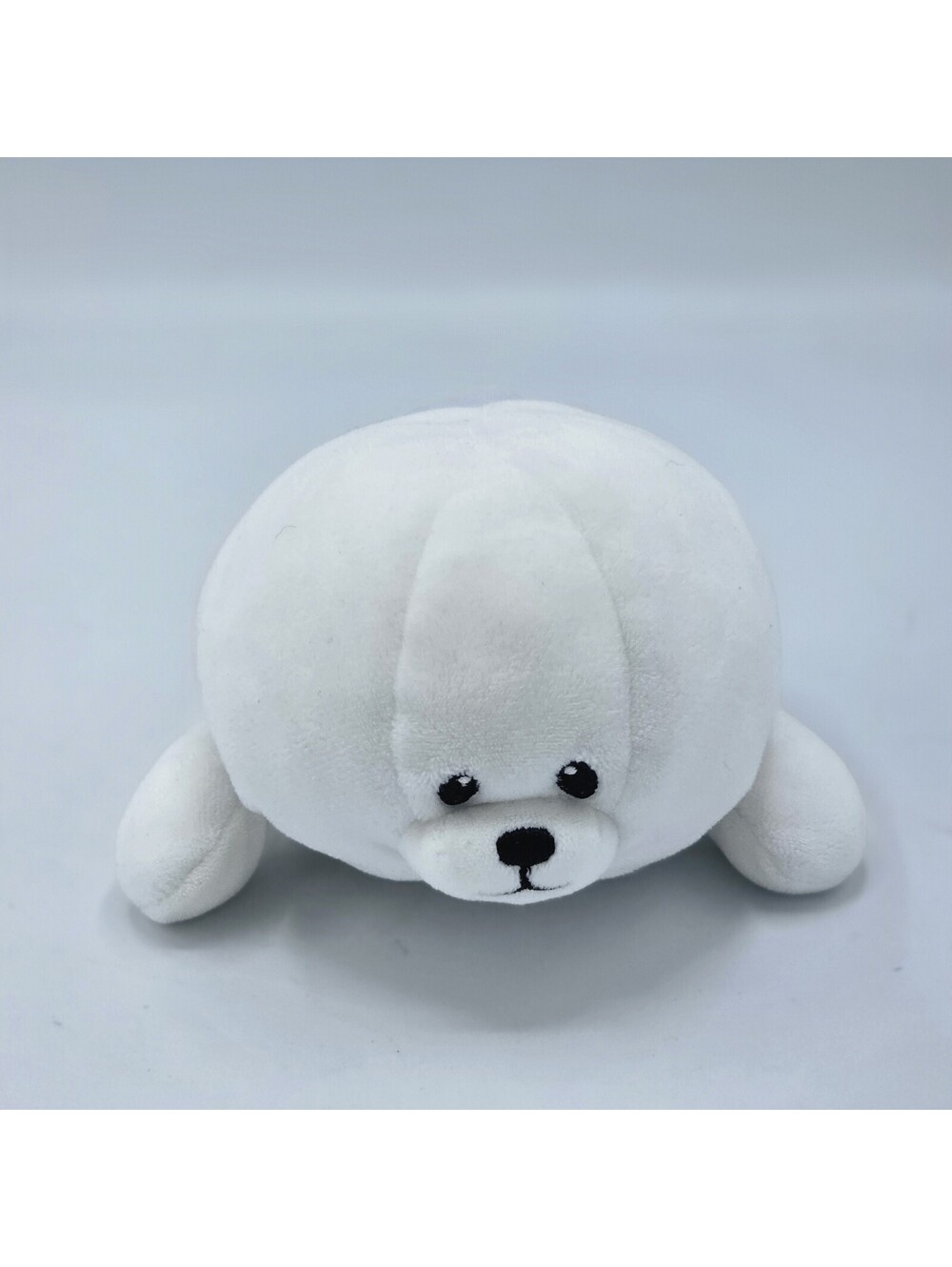 Ty Baby Tiny White Seal Plush Stuffed Animal Embroidered Eyes 6" 2017